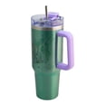 thumbnail image 3 of Termo 1.2 L La Sirenita Ariel Verde Doble Pared con Asa y Popote de Acero Inoxidable, 3 of 9