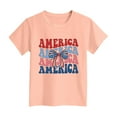 thumbnail image 4 of Wxirdiow Kids T Shirts Girls Patriotic Shirts 4th of July for Girls American Flag Graphic Tee Casual Short Sleeve Summer Tops Light Pink Size,3-4 Years, 4 of 4