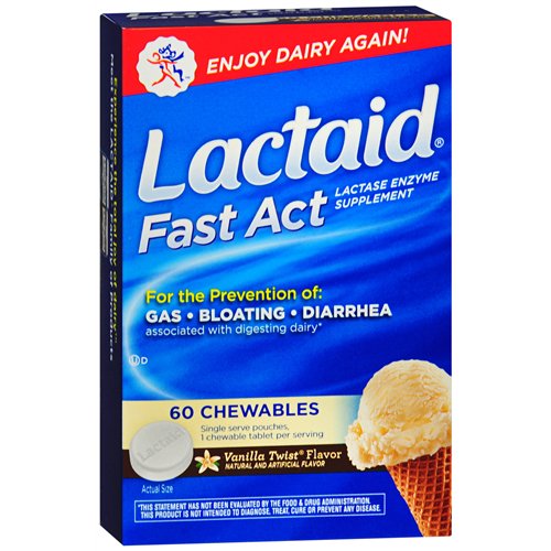 Lactaid Fast Act Lactase Enzyme Supplement Vanilla Twist Flavor