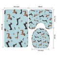 thumbnail image 3 of Dachshund Footprint Bone Bathroom Rugs Sets 3 Piece,Toilet Cover Set,Absorbent Non Slip Bathroom Mats Sets with U-Shaped Contour Rug Toilet Rug Set, 3 of 5