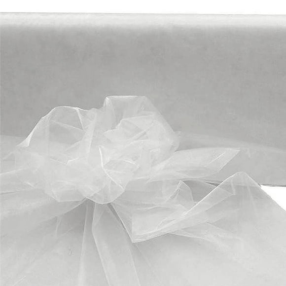 Efavormart 54" Wide x 40 yards Sheer Organza Fabric Bolt For Wedding Birthday Party Dance Banquet Event Decoration- White