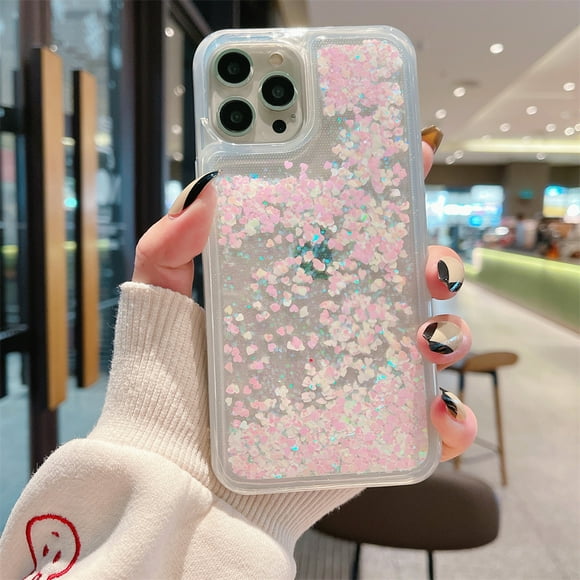 Love Heart Glitter Case For iphone 15 14 13 12 11 Pro Max X XR XS MAX 6S 6 7 8 Plus 5 SE 2 Liquid Quicksand Bling Sequins Cover Heart White For iPhone 13