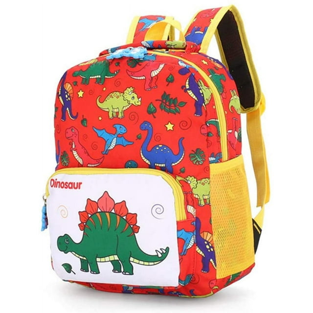 Mochila de viaje preescolar para niños pequeños, mochila escolar de dibujos animados, mochila (dinosaurioNaranja)
