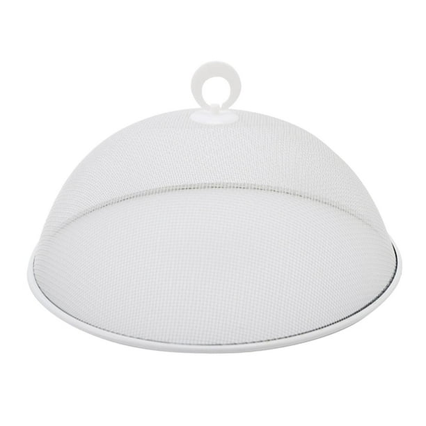 Cubierta de malla metálica para alimentos, para picnic, reutilizable, fácil de almacenar Blanco