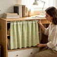 thumbnail image 4 of Feledorashia Cabinet Curtain, Short Cupboard Cover, Decorative Privacy Panel for Open Shelving Kitchen Cabinet Utility Nook and Storage Area, Soft Fabric Panel with Gathered Top Edge and Hooks, 4 of 7