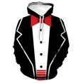 thumbnail image 3 of Sudadera con capucha de traje falso divertida con estampado 3D para hombre, esmoquin con patrón de pajarita, sudaderas casuales de manga larga para cosplay, sudaderas con capucha de calle, 3 of 5