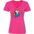 thumbnail image 3 of Inktastic Cute Christmas Unicorn with Cookies Women's V-Neck T-Shirt, 3 of 5