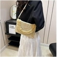 thumbnail image 6 of Crossbody Bags for Women, Straw Clutch Purses, Bohemian Handmade Woven Envelope Package, Tassel Handbags for Women, 6 of 6