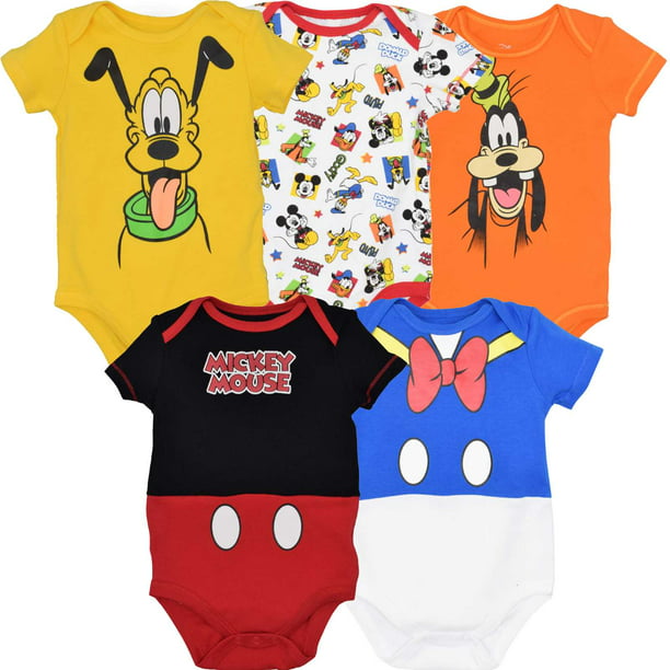 Mickey Mouse - Disney Baby Boy Girl 5 Pack Bodysuits Mickey Mouse ...