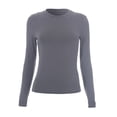 thumbnail image 4 of Womens Long Sleeve Basic Shirts Slim Fit Fall Thermal T-Shirt Crew Neck Trendy Tops (Dark Gray XS), 4 of 5