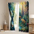 thumbnail image 3 of Feelyou Jungle Dino Wildlife Blackout Curtains Set of 2 (52x84 Each) for Kids Boys Girls, Waterfall Flower Window Curtains, Green Blue, 3 of 6