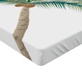 thumbnail image 2 of Ambesonne Exotic Fitted Sheet, Parrot Coconut Palms, Twin Size, White Brown Green, 2 of 3