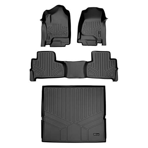 MAXLINER All Weather Custom Fit 2 Row & Cargo Liner Behind The 2nd Row Black Floor Mat Liner Set Compatible with 2015-2020 Chevrolet Tahoe/GMC Yukon (Does Not Fit XL Models)
