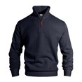 thumbnail image 5 of Quarter Zip Pullover Men 2026 Fall Winter Long Sleeve Jacquard Stand Collar Plain Sweatshirts Mens Pullover Top, 5 of 6
