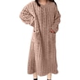 thumbnail image 7 of yillto Women Fleece Nightgowns Long Sleeve Plush Loungewear Sherpa Fuzzy Pajamas Pants 2 Piece, 7 of 7