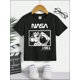 thumbnail image 1 of Young Boy Short Sleeve Astronaut Frame Alien Space Journey Summer Casual Cool T-Shirt, 1 of 4