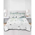 thumbnail image 3 of Blue Green Eucalyptus Queen Size Down Alternative Comforter, Lightweight Comforter Quilt Bedding Set with Pillow Shams Sage Gradient Leaves Butterfly All Seasons Bed Comforter Duvet Insert 90"x96", 3 of 7