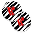 thumbnail image 1 of Monogram Initial H Zèbre Rouge Ensemble de 2 Porte-Gobelets sous-Verre de Voiture, 1 of 1