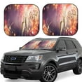 thumbnail image 2 of Bingfone 2024 New Year Print 2-Piece Sun Shade Front Windshield - Foldable Car Front Window Sunshades For Most Sedans Suv Truck - Large, 2 of 7