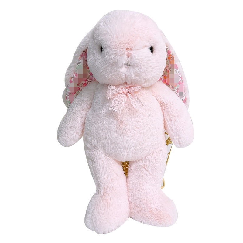 YTTAL Floral Lined Ear Lavender Bunny Plush - Cute Stuffed Animal | Perfect Easter Basket Stuffer & Cozy Home Accent