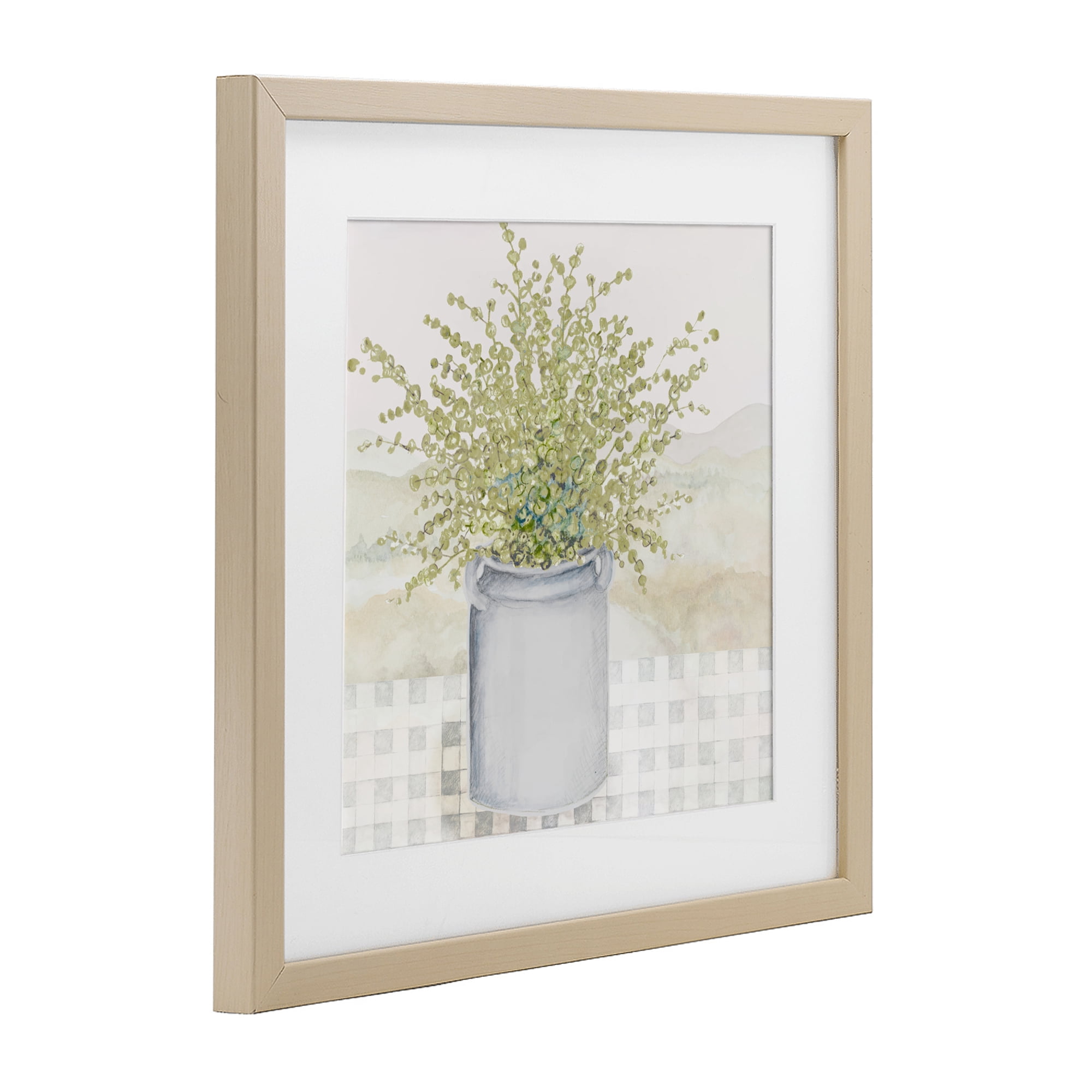 Stupell Industries Potted Farm Herbs Birch Framed Print Under Glass, design by Janice Gaynor