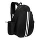 thumbnail image 3 of Bolso de la raqueta de tenis bolsa de carro de transporte ligero con soporte de botella de agua organizador de cremallera suave mochila de Negro, 3 of 8
