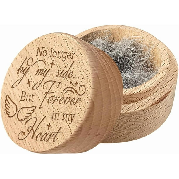 Caja de madera para recuerdos de pelo de mascota, urna conmemorativa para cenizas de perro y gato, urna conmemorativa pequeña para mascotas, regalo de condolencia por pérdida.