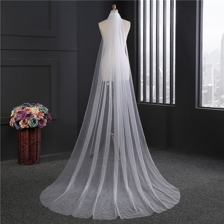 Liukekj Double Layer Wedding Veil with Tulle Cathedral  display picture 1