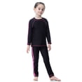 thumbnail image 3 of IBTOM CASTLE Kids Girls Burkini Swimsuits Modest Muslim Islamic Long Sleeve Rash Guard Full Cover Hijab Top Skirted Swim Capris ​Swimwear 3-4 Years Black + Pink, 3 of 8