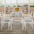 thumbnail image 4 of 5 Piece Industrial Farmhouse Dining Set for 4, Space Saving Rectangular Table Chairs with Sturdy Metal Frame, Scratch Resistant, Perfect for Apartments, 4 of 11