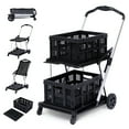 thumbnail image 2 of GloryStar Chariot de Magasinage Mobile Pliant avec Roues, Conception Pliable Polyvalente avec Porte de Rangement, Chariot Pratique pour Magasinage, Rangement et Usage Quotidien Polyvalent, 2 of 7