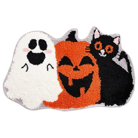 

2024 Home Pumpkin Specter And Cat Bathroom Carpet Non Decoration Bedside Carpet Indoor Suitable For Bedroom Living Room Kitchen