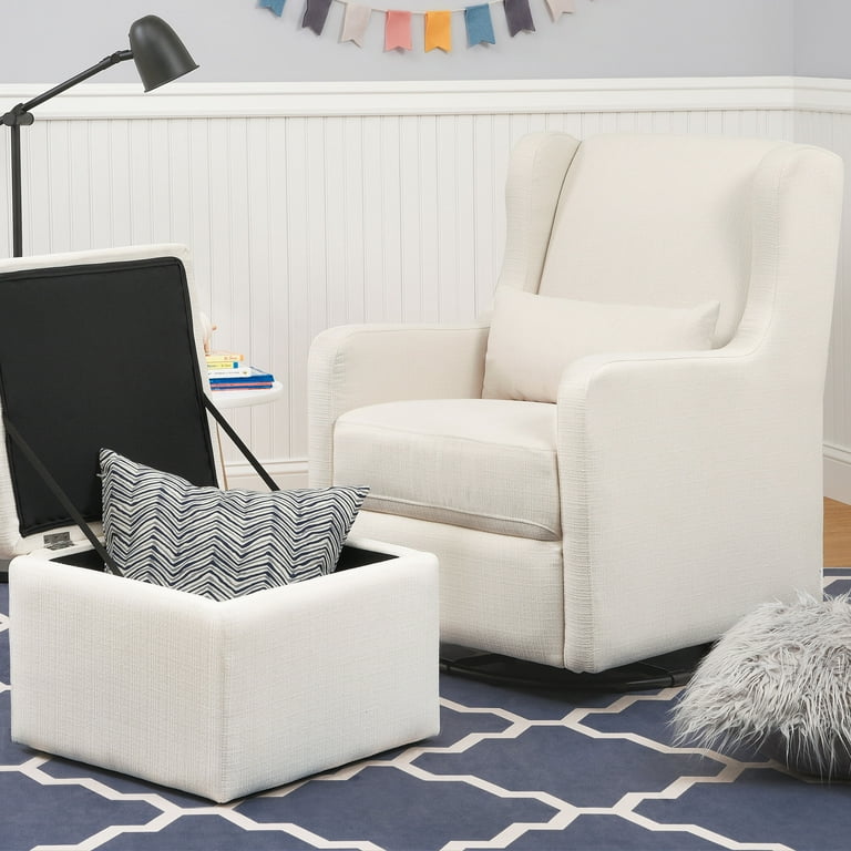 Carter s by DaVinci Adrian Swivel Glider with Storage Ottoman Performance Cream