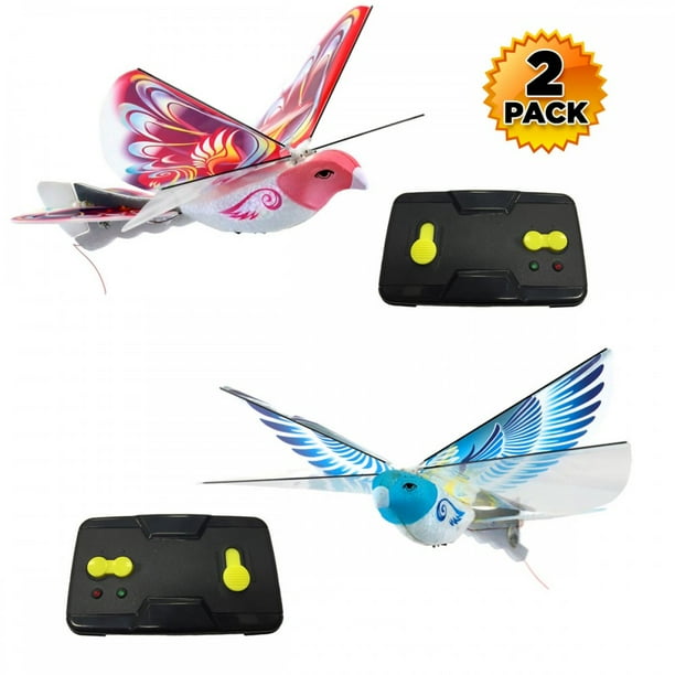 Remote Control eBirds 2 Pack (Blue & Pink) Electronic Flying Bird