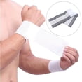 thumbnail image 4 of Vendaje deportivo para muñeca, envoltura ajustable para lesiones, culturismo, mano carpiana, soporte para tendón, Fitness, levantamiento de Accesorios para máquinas de ejercicios Blanco+gris NO5 Wosthever HW1149-07, 4 of 6