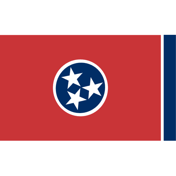 3.8 Inch Tennessee State Flag Vinyl Transfer Decal