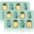 thumbnail image 1 of moldes de silicona de 8 cavidades con forma de piña, divertidos moldes para bandejas de cubitos de hielo, chocolates, crayones, bombas de grasa cetogénicas y decoración de pasteles., 1 of 5