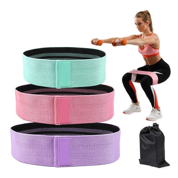 EZfit 3 Pc Loop Resistance Bands - Booty Bands Workout Equipment for Home or Gym Workouts; Elastic Fitness Band for Exercise and Strength Training, Muscle Building; Tone Glutes, Legs, Abdomen and Arms
