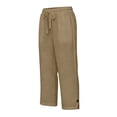 thumbnail image 4 of BLVB Womens Summer Cotton Linen Capris Dressy Casual Loose Beach Clothes Drawstring Waist Side Split Cropped Trousers with Pockets, 4 of 5
