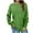 1Green, variant on Women's Long Sleeve Tops Fashion Crew Neck Pleated Pullover Casual Loose Fit Warm Comfortable Blouse Fall Clothes 2025