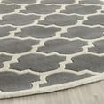 thumbnail image 3 of SAFAVIEH Chatham Freddy Geometric Wool Area Rug, Dark Gray/Ivory, 5' x 5' Round, 3 of 10