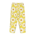 thumbnail image 3 of Lsque Daisies Flowers Print Women's Pajama Pants, Lounge Pant - Comfortable Home Wear,Elastic Waistband, Stylish Design-X-Large, 3 of 9