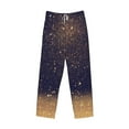 thumbnail image 4 of Goofa Gold Black Glitter Printed Soft Pajama Pants for Men, Wide Leg Comfy Casual Lounge Yoga Pants-Medium, 4 of 9