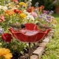 thumbnail image 5 of Colorful Butterfly Bee Bath Bowl for Outdoor Yard, 2026 New Handmade Metal Flower Garden Stake with Bee Watering Station 2PCS, 5 of 6