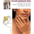 thumbnail image 2 of Dreamofdazzles Jewels 14K White Gold Plated 2.50 Ct Marquise Cut Citrine & Diamond Wedding Engagement Christmas Halo Ring 925 Sterling Silver For Women's -6, 2 of 4