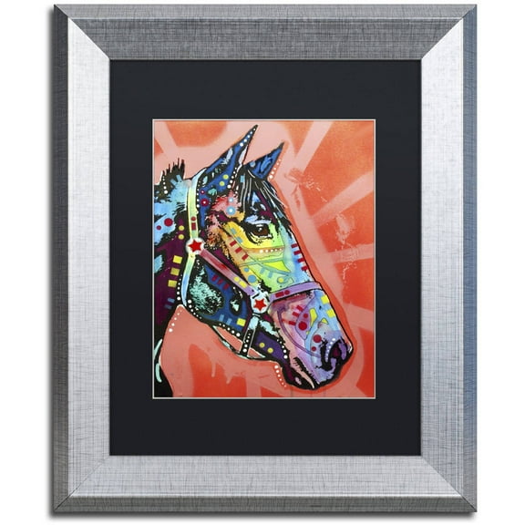 Trademark Fine Art 'WC Horse 3' Canvas Art by Dean Russo, Black Matte, Silver Frame