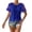 237#Blue, variant on Womens Summer Tops Dressy Casual Short Sleeve Lace Trendy Shirts Crewneck T Shirt Hollow Out Loose Blouses Light Blue 2XL