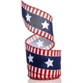 thumbnail image 2 of Reliant Ribbon 93236W-653-40F 2.5 in. 10 Yards Fourth of July Fun Wired Edge Ribbon - Red, White & Blue, 2 of 7