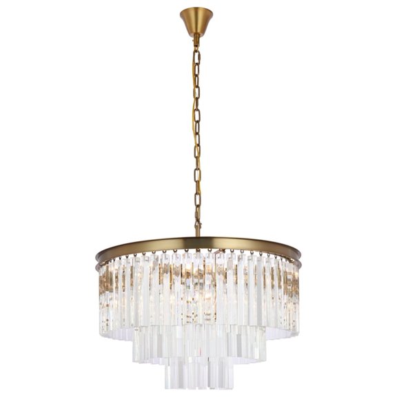 Elegant Lighting Sydney 26 Inch Round Crystal Chandelier In Satin Gold