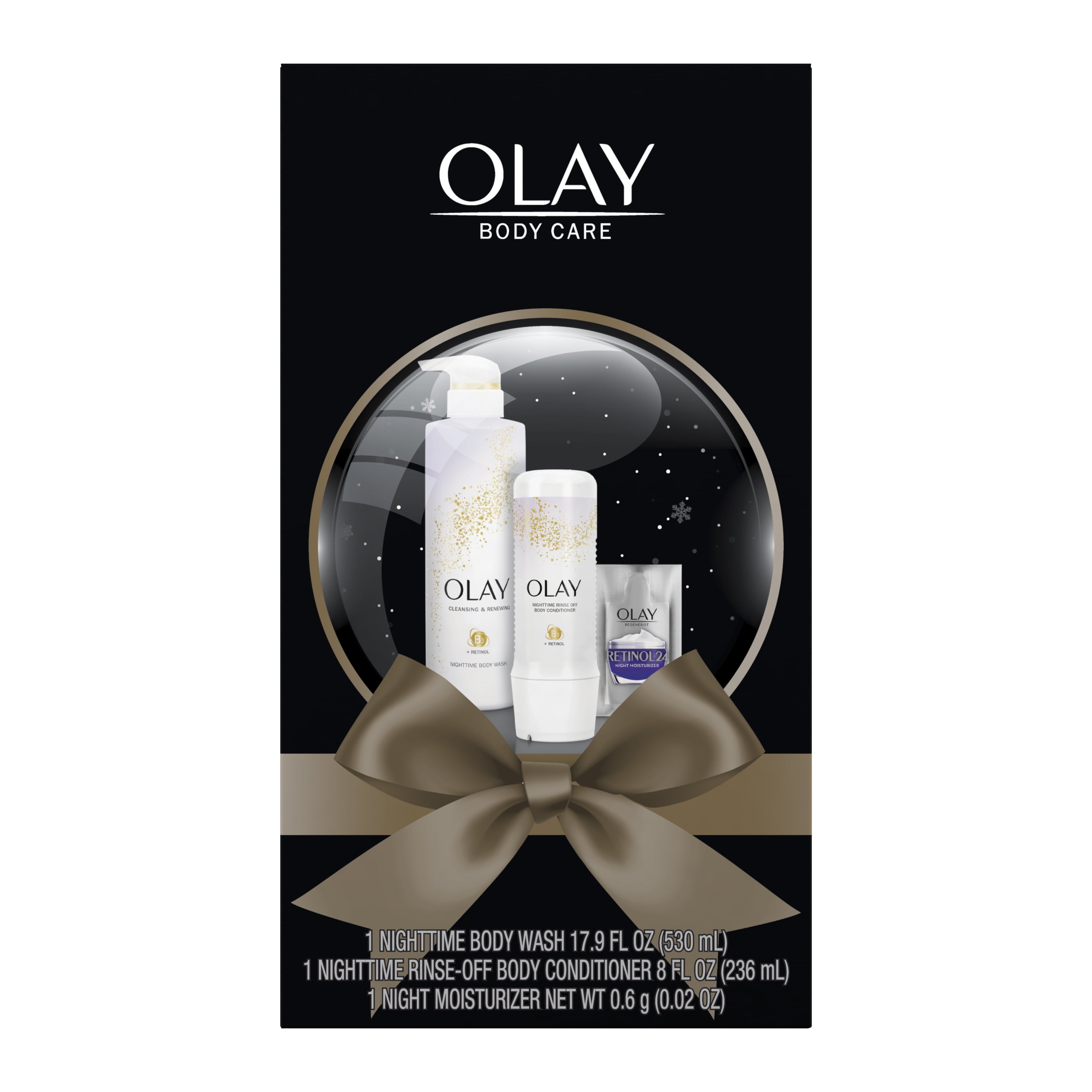 Olay Holiday Gift Pack Premium Cleaning + Renewing + Retinol Body Wash 17.9 oz, RinseOff Body